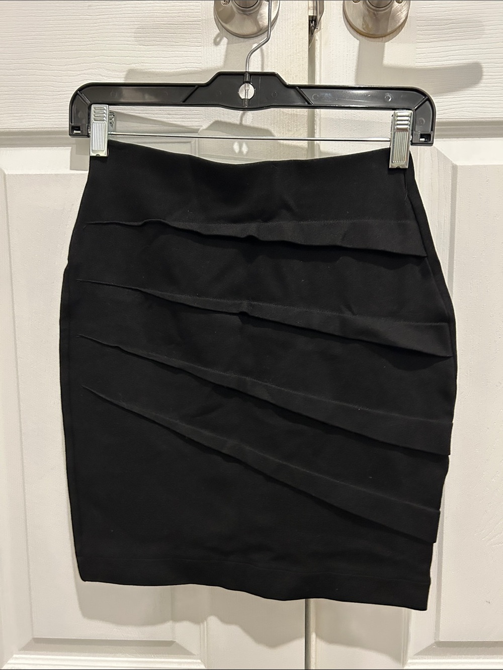 Zara Black Layered Pencil Skirt